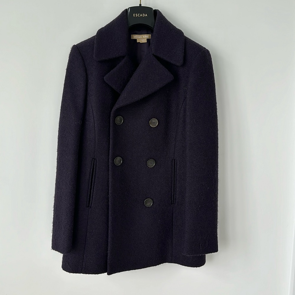 Michael kors collection pea coat in color purple